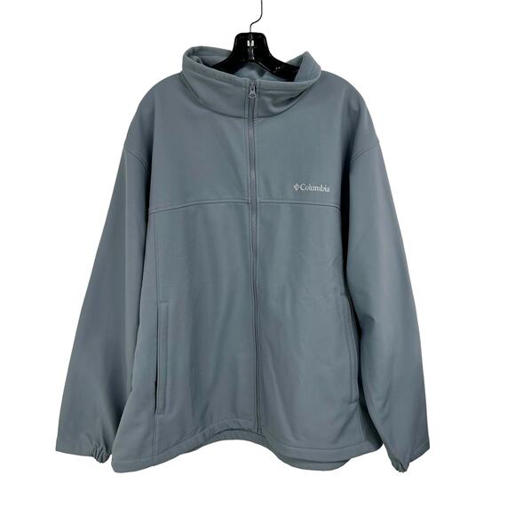 Columbia Mens Gray Long Sleeve Softshell Fleece Full Zip Collared Jacket 2X - Picture 1 of 6
